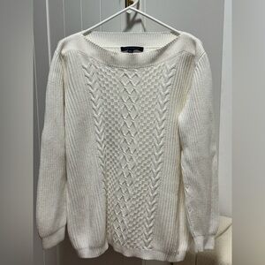 Tommy Hilfiger Classic White Cable Knit Sweater